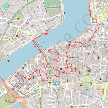 Trace GPS Visite Arles, itinéraire, parcours