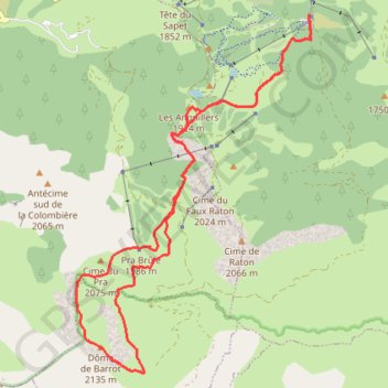 Trace GPS Dôme de Barrot, itinéraire, parcours
