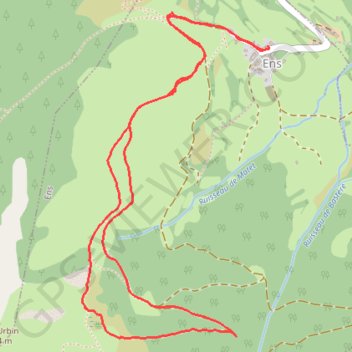 Trace GPS Ens - Lac de Coume, itinéraire, parcours