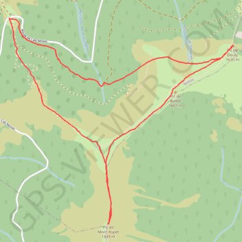 Trace GPS Pic de Mont Aspet - Pic de Douly, itinéraire, parcours
