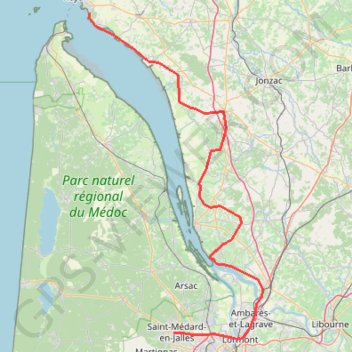 Trace GPS Tour de l'estuaire 1ère étape 160 km-2140934, itinéraire, parcours