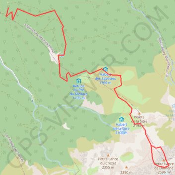 Trace GPS Petite Lance de Domène, itinéraire, parcours