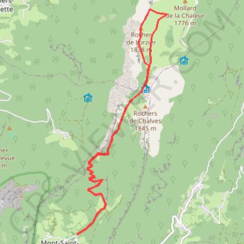 Trace GPS Les rochers de Lorzier, itinéraire, parcours