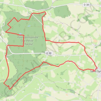 Trace GPS Forêt de la Petite Charnie - Saint-Symphorien, itinéraire, parcours