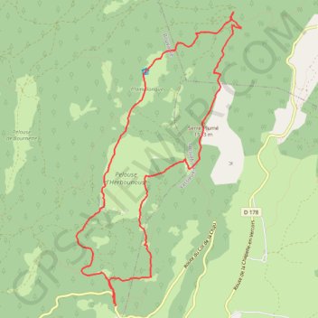 Trace GPS Serre Plumé depuis le col de la Chaud (forêt de Lente - Drôme), itinéraire, parcours