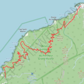 Trace GPS Grand Rivière - Anse Couleuvre, itinéraire, parcours
