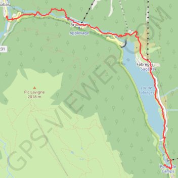 Trace GPS GR 108A de Pont de Camps à Gabas - Entretien balisage, itinéraire, parcours