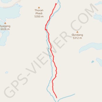 Trace GPS Tour Annapurna - Jour 09 - Yak Khaka - Torung Phedi, itinéraire, parcours