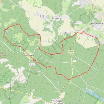 Trace GPS De Montfort-l'Amaury à Gambaiseuil, itinéraire, parcours