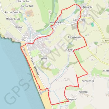 Trace GPS De Saint-Nic à la Lieue de Grève, itinéraire, parcours