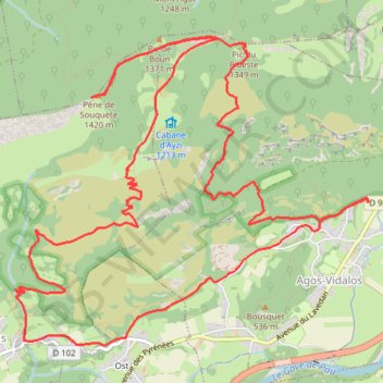 Trace GPS Pic de Pibeste et Pène de Souquette, itinéraire, parcours