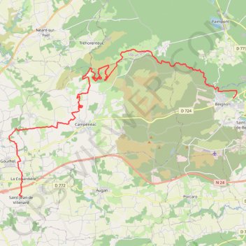 Trace GPS Ploërmel-Beignon, itinéraire, parcours