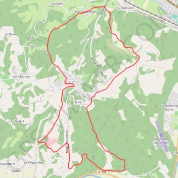 Trace GPS Les Farges - Le Mas de Léroux, itinéraire, parcours