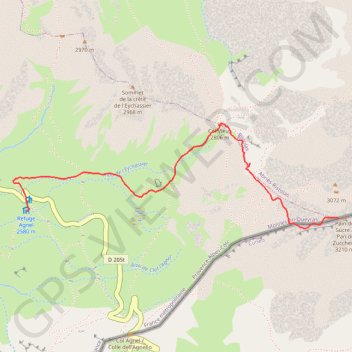 Trace GPS GR58 - Refuge Agnel-La Monta par Pain de Sucre, itinéraire, parcours