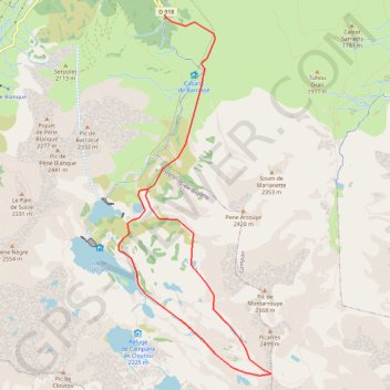 Trace GPS Col de Couradette depuis le lacet du Garet, itinéraire, parcours