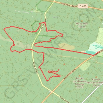 Trace GPS Fontainebleau - Le Mont Enflammé, itinéraire, parcours