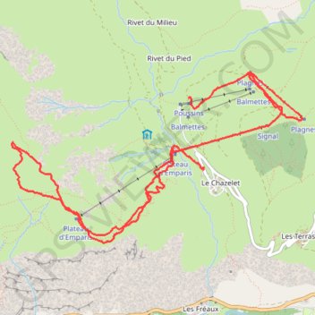 Trace GPS Du Chazelet au Serre Bernard, itinéraire, parcours