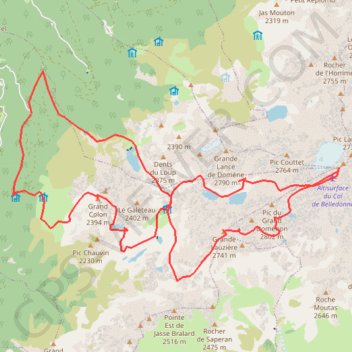 Trace GPS Rando croix belledonne, itinéraire, parcours