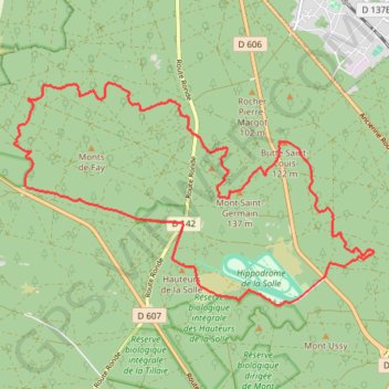 Trace GPS Fontainebleau Cuvier rocher Cassepot, itinéraire, parcours