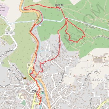 Trace GPS Ollioules - Oppidum de La Courtine, itinéraire, parcours
