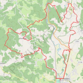Trace GPS Pays d'Ambert - Les 2 versants de la vallée, itinéraire, parcours