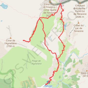 Trace GPS Au pied de la Cime de l'Agnellière, itinéraire, parcours