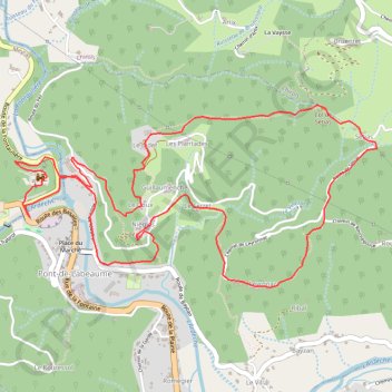 Trace GPS Pont-de-Labeaume Nieigles, itinéraire, parcours
