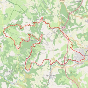 Trace GPS Des marches du Lévézou au plus haut viaduc du monde - Peyre, itinéraire, parcours