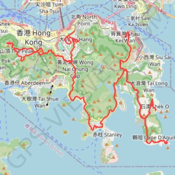 Trace GPS Hong Kong island ride, itinéraire, parcours