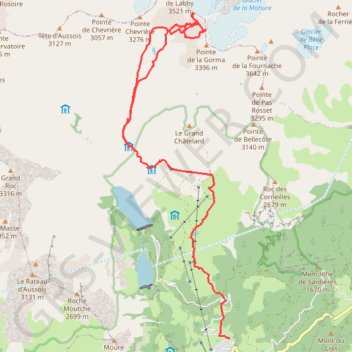 Trace GPS Cols de Labby et du Moine, itinéraire, parcours