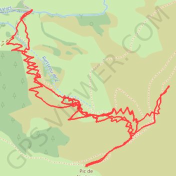 Trace GPS Pic de Nerbiou et Pic de Maucasau, itinéraire, parcours