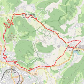 Trace GPS Boucle VTT depuis Voiron, itinéraire, parcours