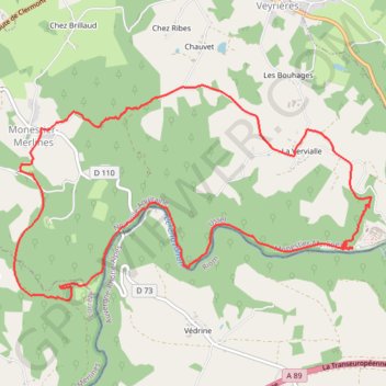 Trace GPS Les Ermites - Monestier-Merlines - Pays de Haute Corrèze, itinéraire, parcours