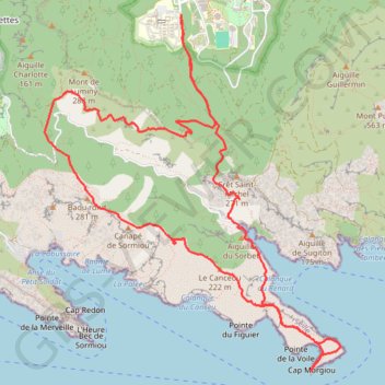 Trace GPS Cap Morgiou, itinéraire, parcours