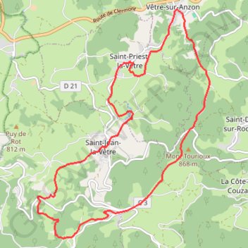 Trace GPS Ventuel - Saint-Jean-La-Vêtre, itinéraire, parcours