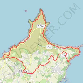 Trace GPS Le Cap Fréhel et le Fort La Latte au départ de Plévenon, itinéraire, parcours