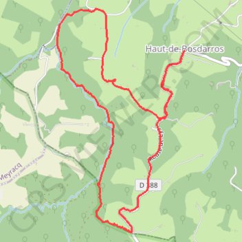 Trace GPS Haut-de-Bosdarros, itinéraire, parcours