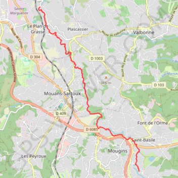 Trace GPS Canal de la siagne depuis l'Étang de Fontmerle, itinéraire, parcours