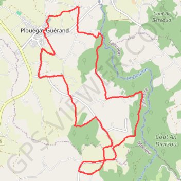 Trace GPS Plouégat-Guérand, itinéraire, parcours