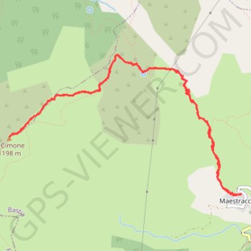 Trace GPS Randonnée au Monte di u Cimone au départ Mandriale, itinéraire, parcours