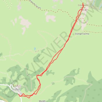 Trace GPS Cima delle Serre, itinéraire, parcours