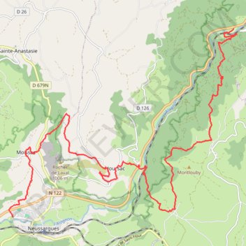 Trace GPS La Via Arverna (Ferrières Saint-Mary - Neussargues), itinéraire, parcours