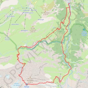 Trace GPS Échelle des Sarradets, itinéraire, parcours