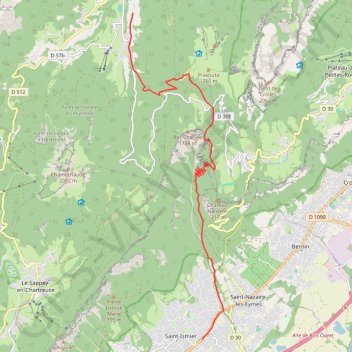 Trace GPS Saint Ismier à Saint Huges de Chartreuse, itinéraire, parcours