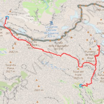 Trace GPS Petite boucle autour du Mont Perdu - J3, itinéraire, parcours