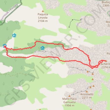 Trace GPS Mallo de Acherito depuis le refuge de Linza, itinéraire, parcours