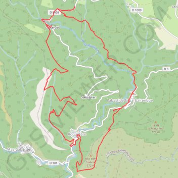 Trace GPS La cascade de Cubserviès - Roquefère, itinéraire, parcours