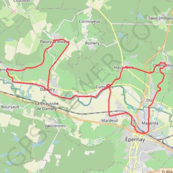Trace GPS 🚴 Trace ,boucle du Dom Pérignon, itinéraire, parcours