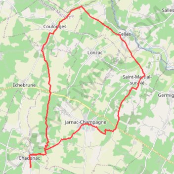 Trace GPS Vallée du Né - Chadenac, itinéraire, parcours