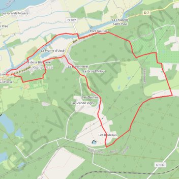 Trace GPS Rigny Usse, itinéraire, parcours